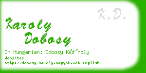 karoly dobosy business card